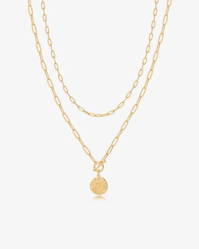 Layered Pendant Paperclip Necklace sold by PAVOI