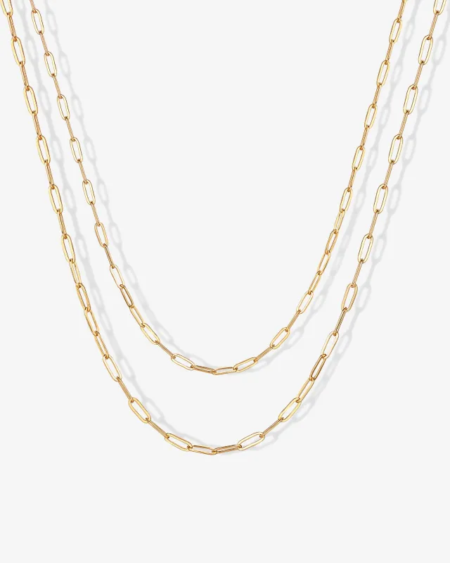 Layered Paperclip Necklace sold by PAVOI