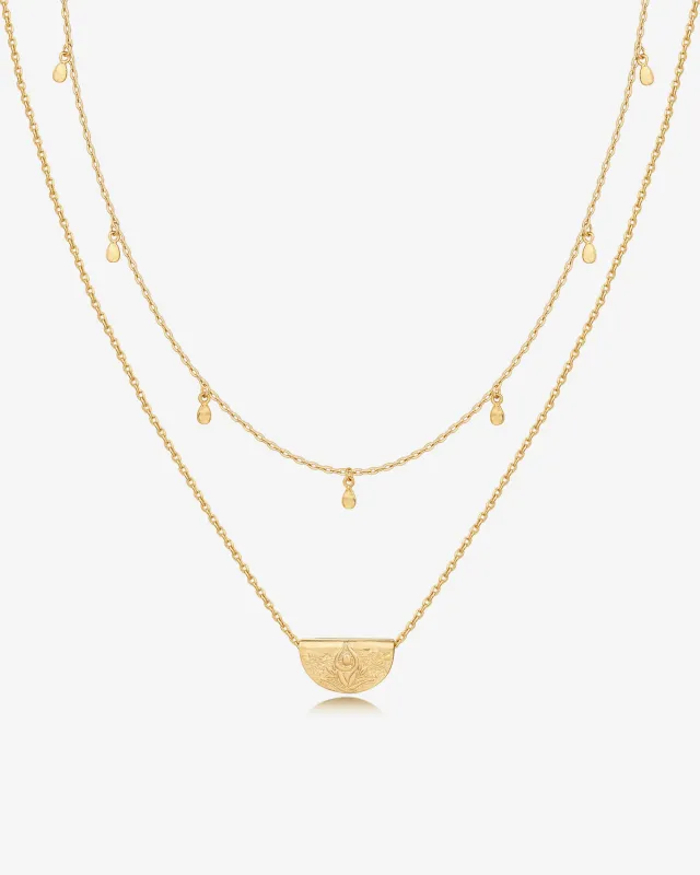 Layered Droplet Station Necklace sold by PAVOI