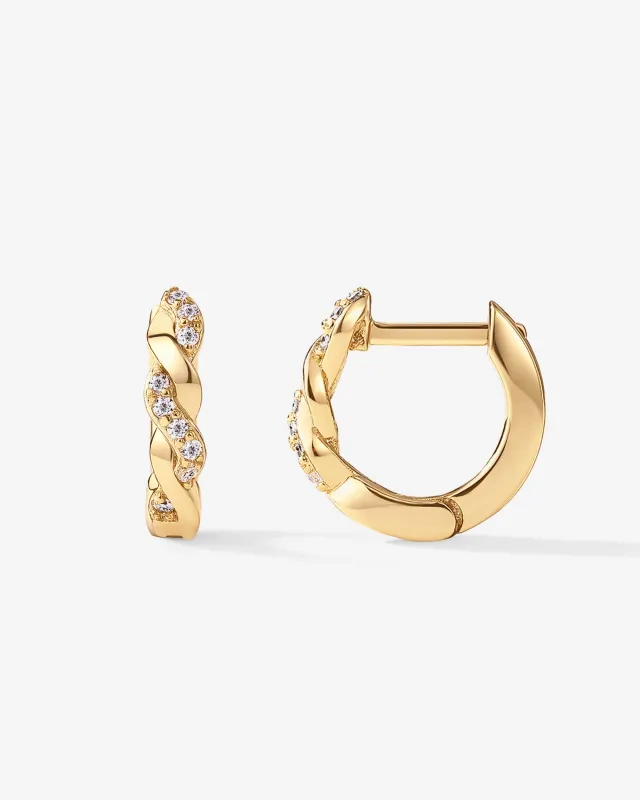 Twisted Cubic Zirconia Huggies sold by PAVOI