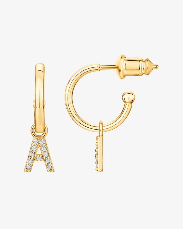 Letter Drop Hoops sold by PAVOI