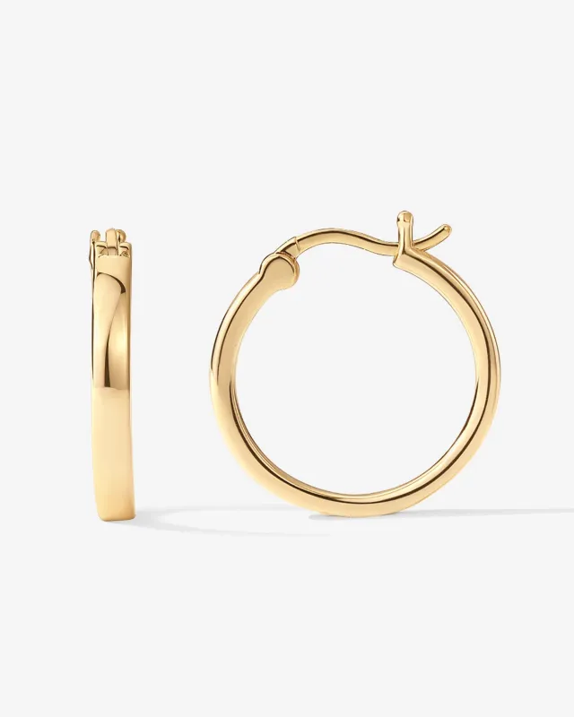 Vermeil Square Tube Hoops made by PAVOI