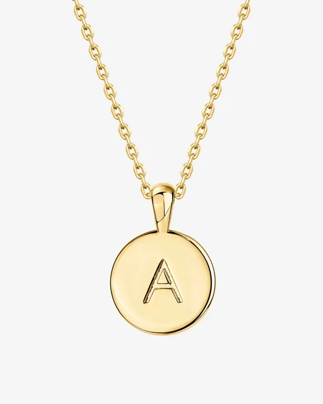Initial Disc Pendant made by PAVOI