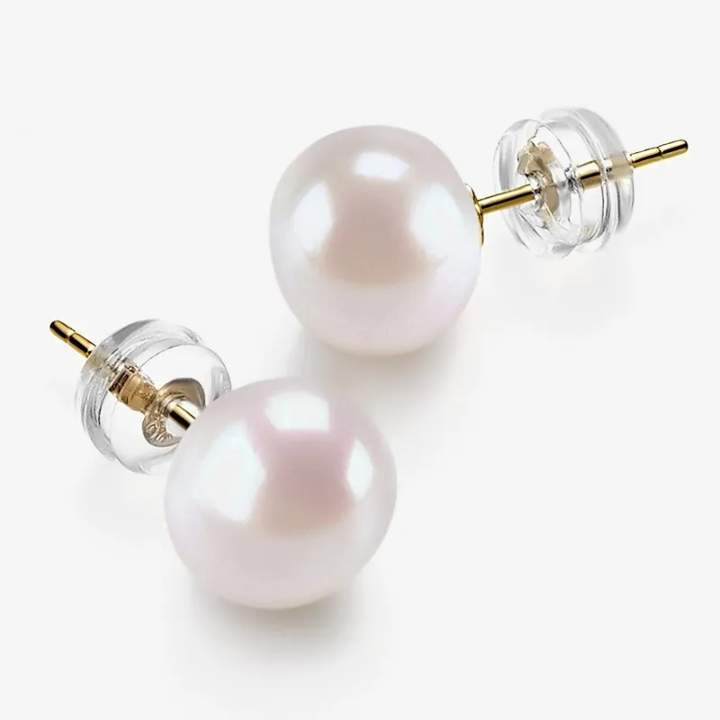 Gold Freshwater Pearl Studs sold by PAVOI