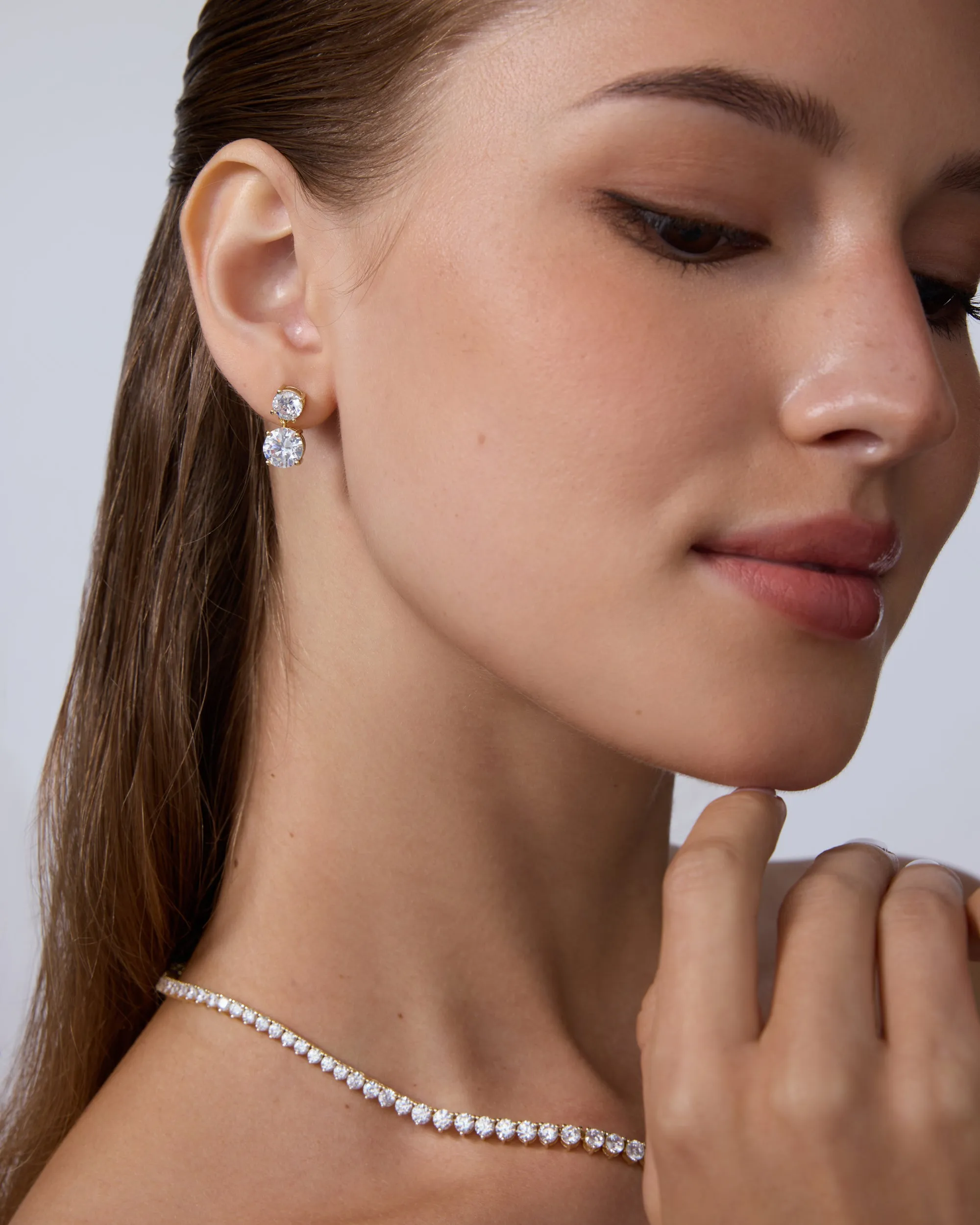 Double Drop Bridal Earrings sold by PAVOI product image thumbnail 4