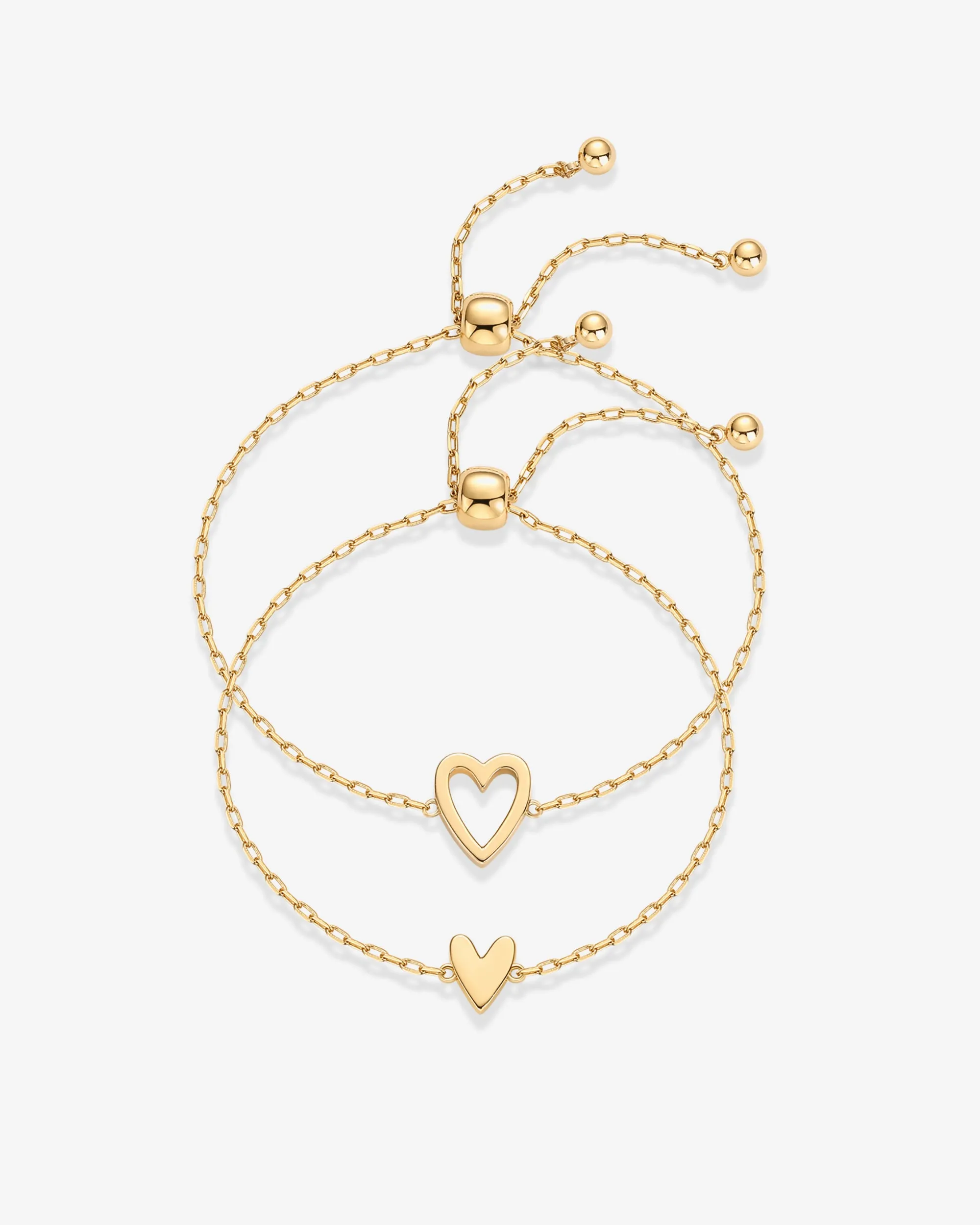 Heart Duo Charm Solitaire Bracelet sold by PAVOI