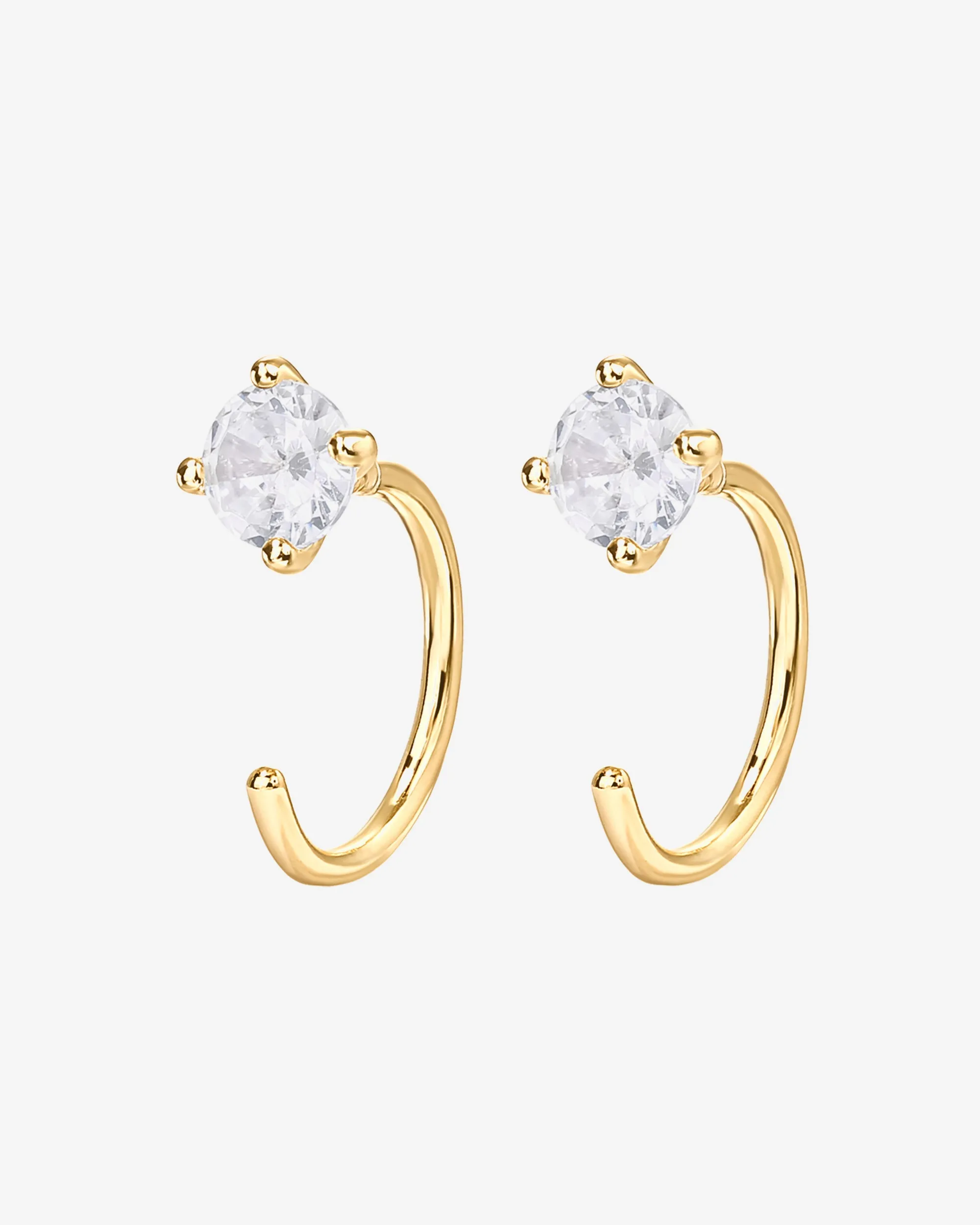 Solitaire Half Hoop Huggie sold by PAVOI product image thumbnail 3