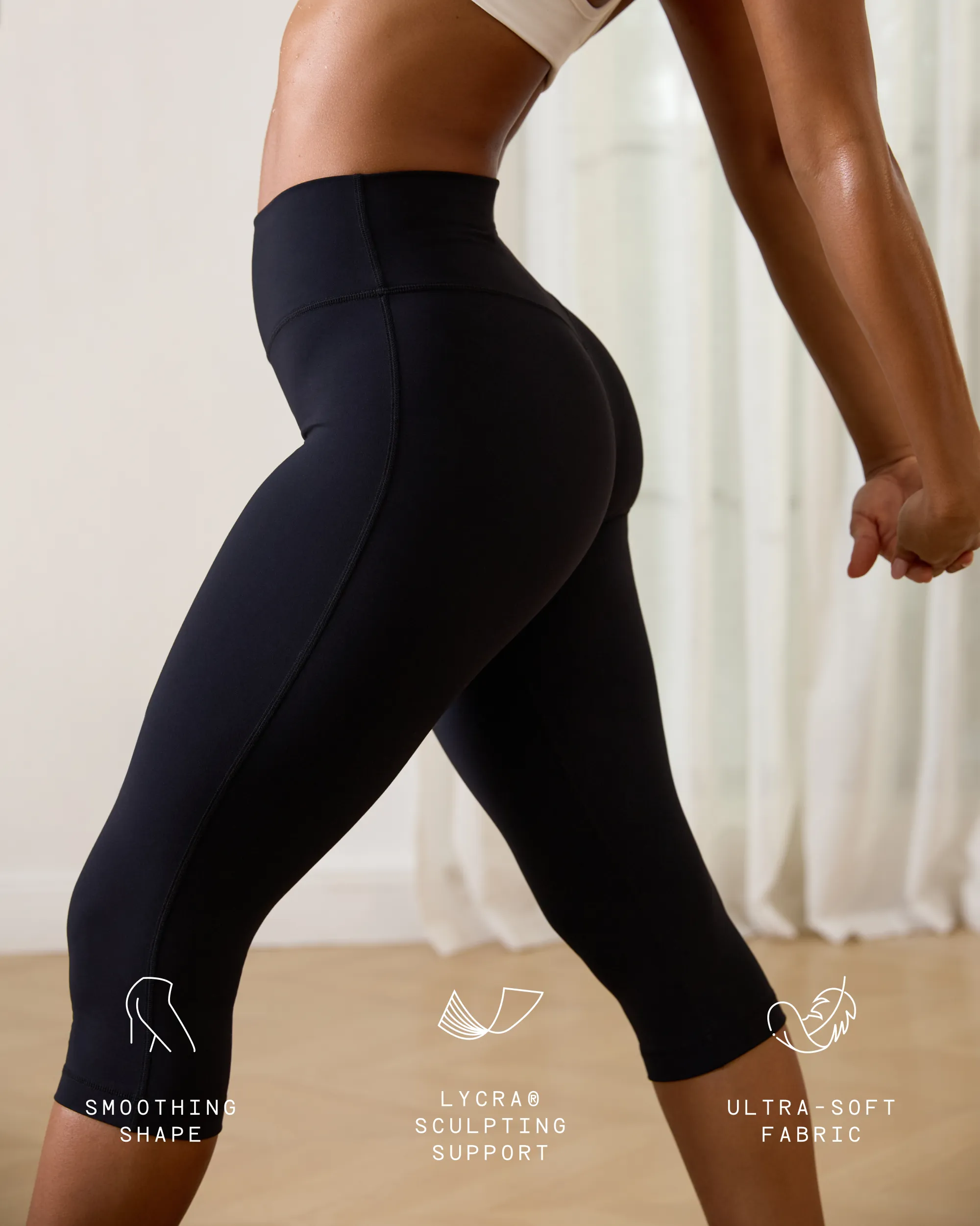 High Waisted Capri Leggings Yoga Workout Pants sold by PAVOI product image thumbnail 2