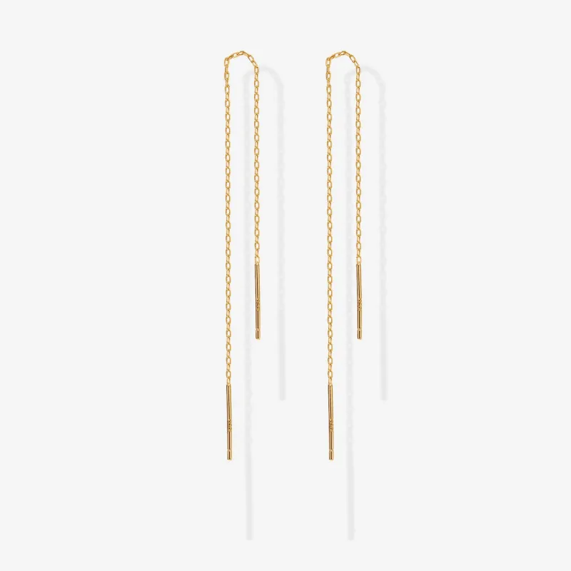 Celestial Chains Threader Earrings made by PAVOI