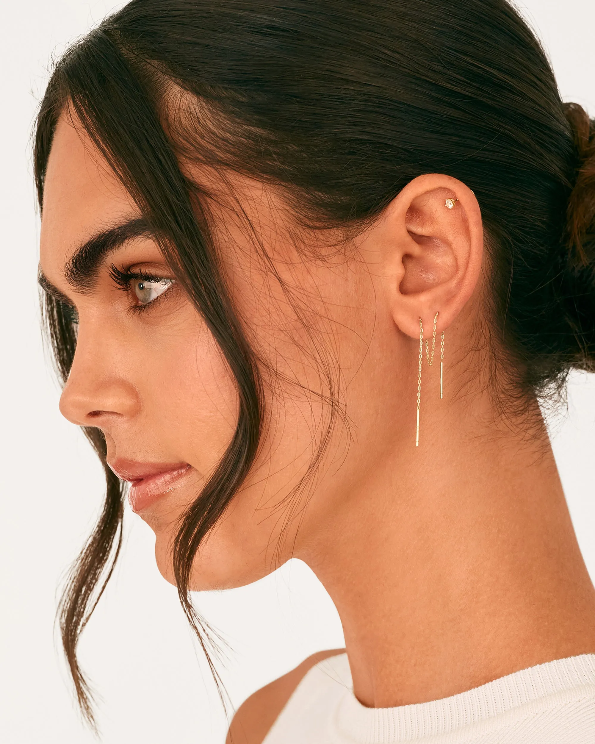 Celestial Chains Threader Earrings sold by PAVOI product image thumbnail 4