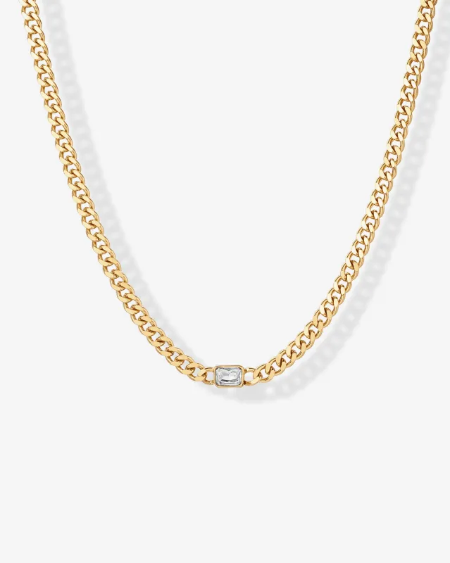 CZ Cuban Link Chain Necklace made by PAVOI