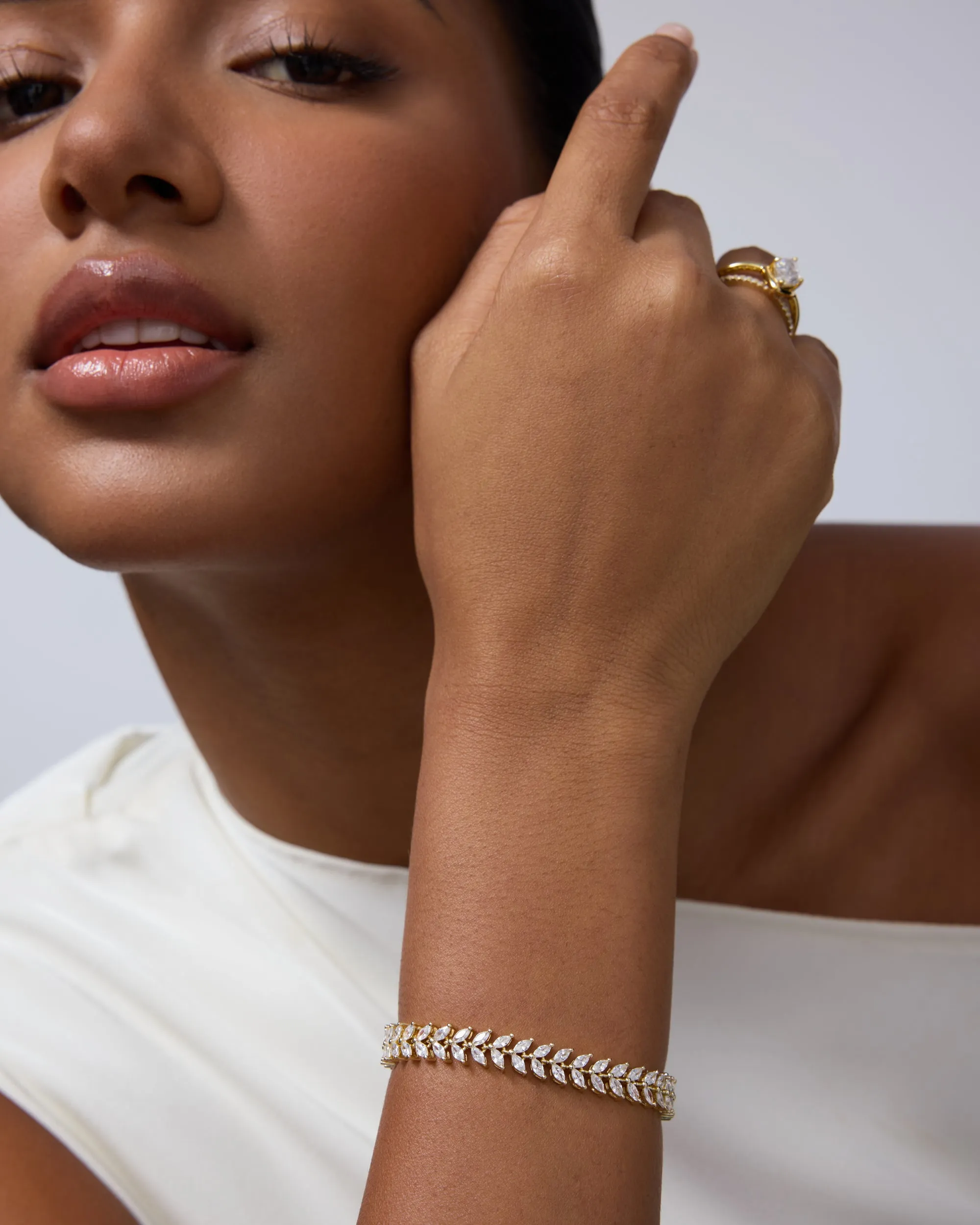 Marquise Leaf Tennis Bracelet sold by PAVOI product image thumbnail 3