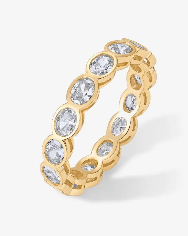 Infinity Oval-Cut Eternity Ring made by PAVOI