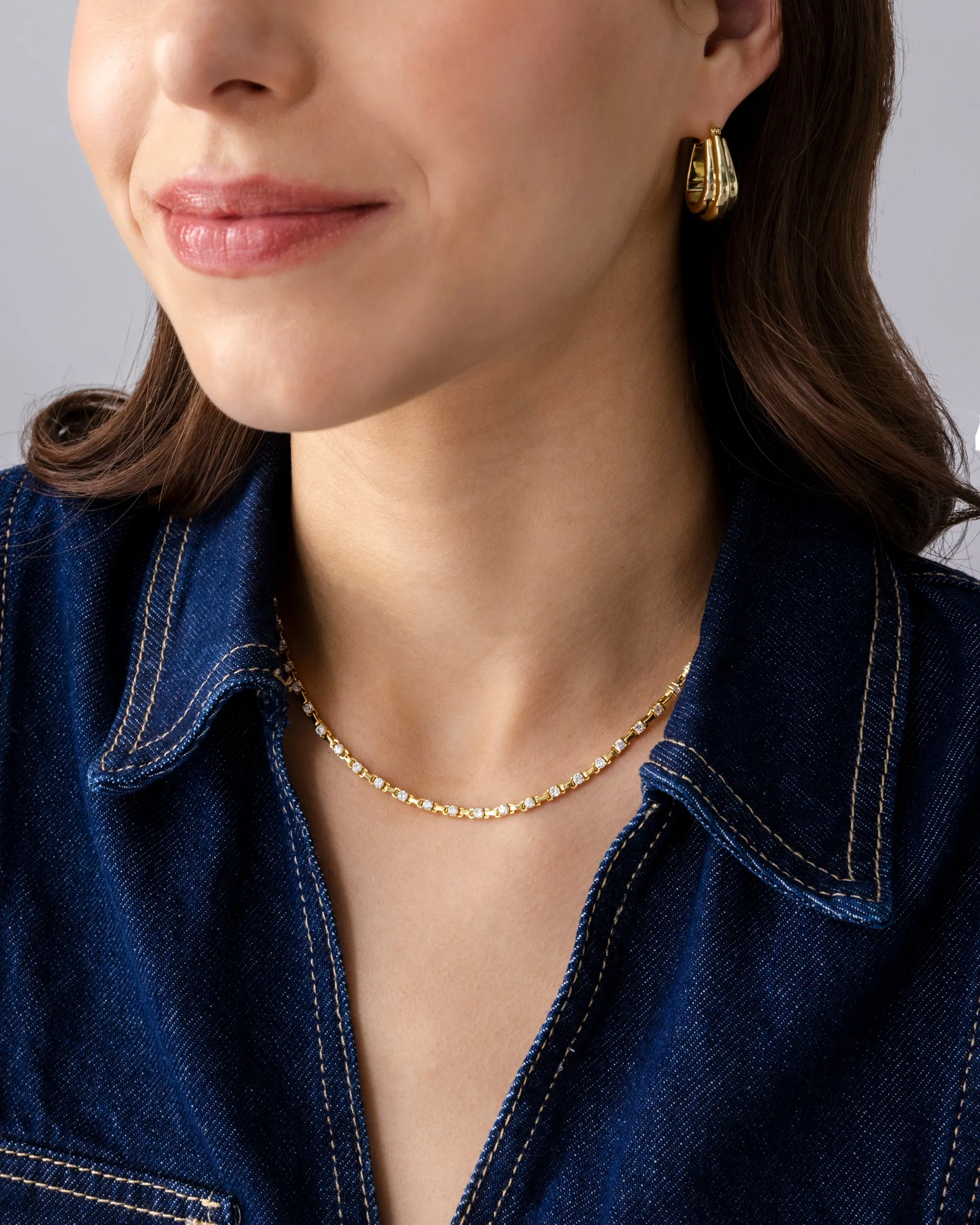 Station Tennis Necklace sold by PAVOI product image thumbnail 4