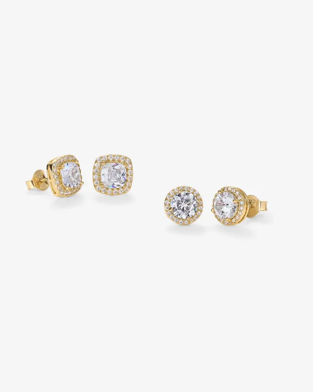 Cubic Zirconia Halo Stud Earring Pack made by PAVOI