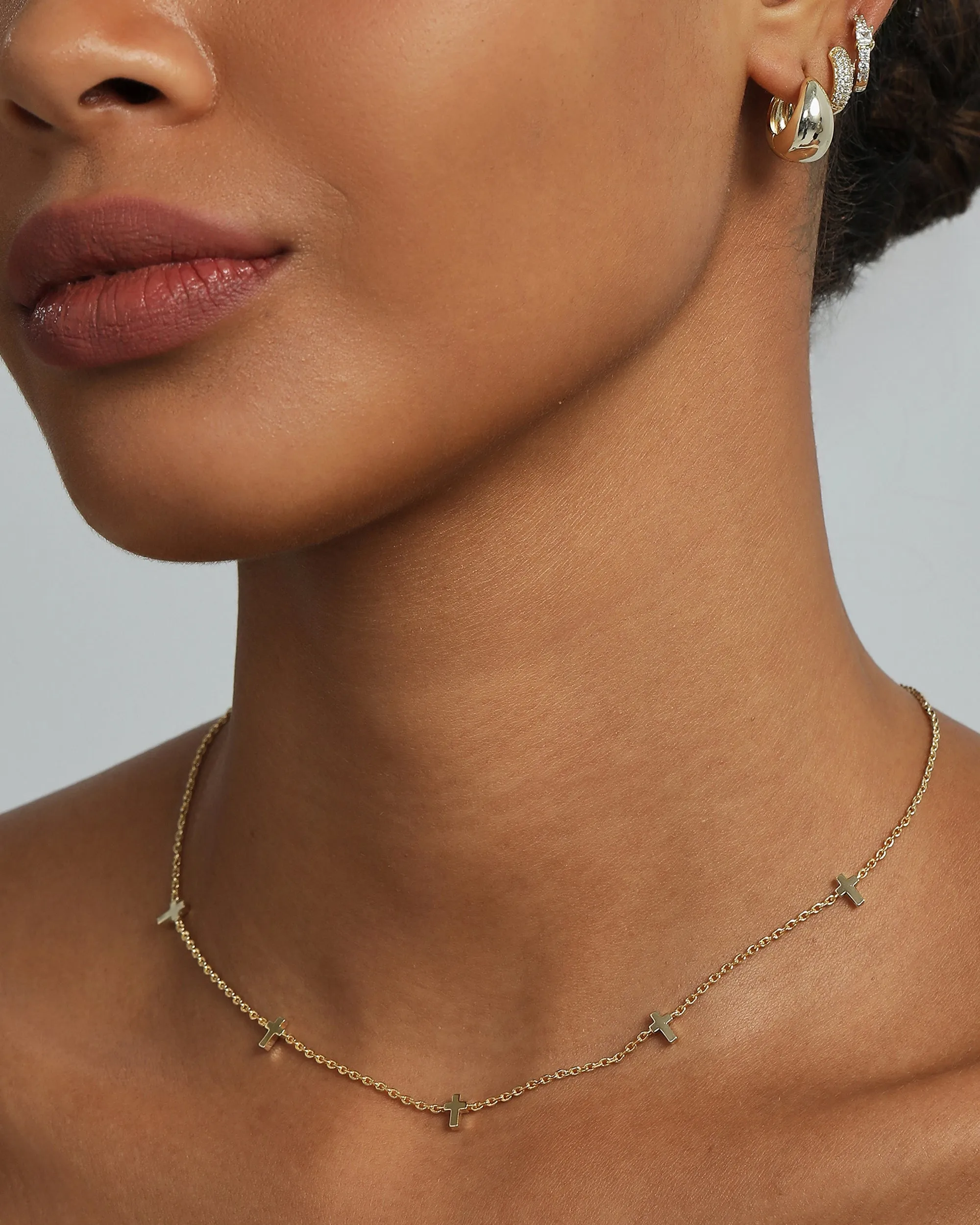 Tiny Cross Station Necklace sold by PAVOI product image thumbnail 2