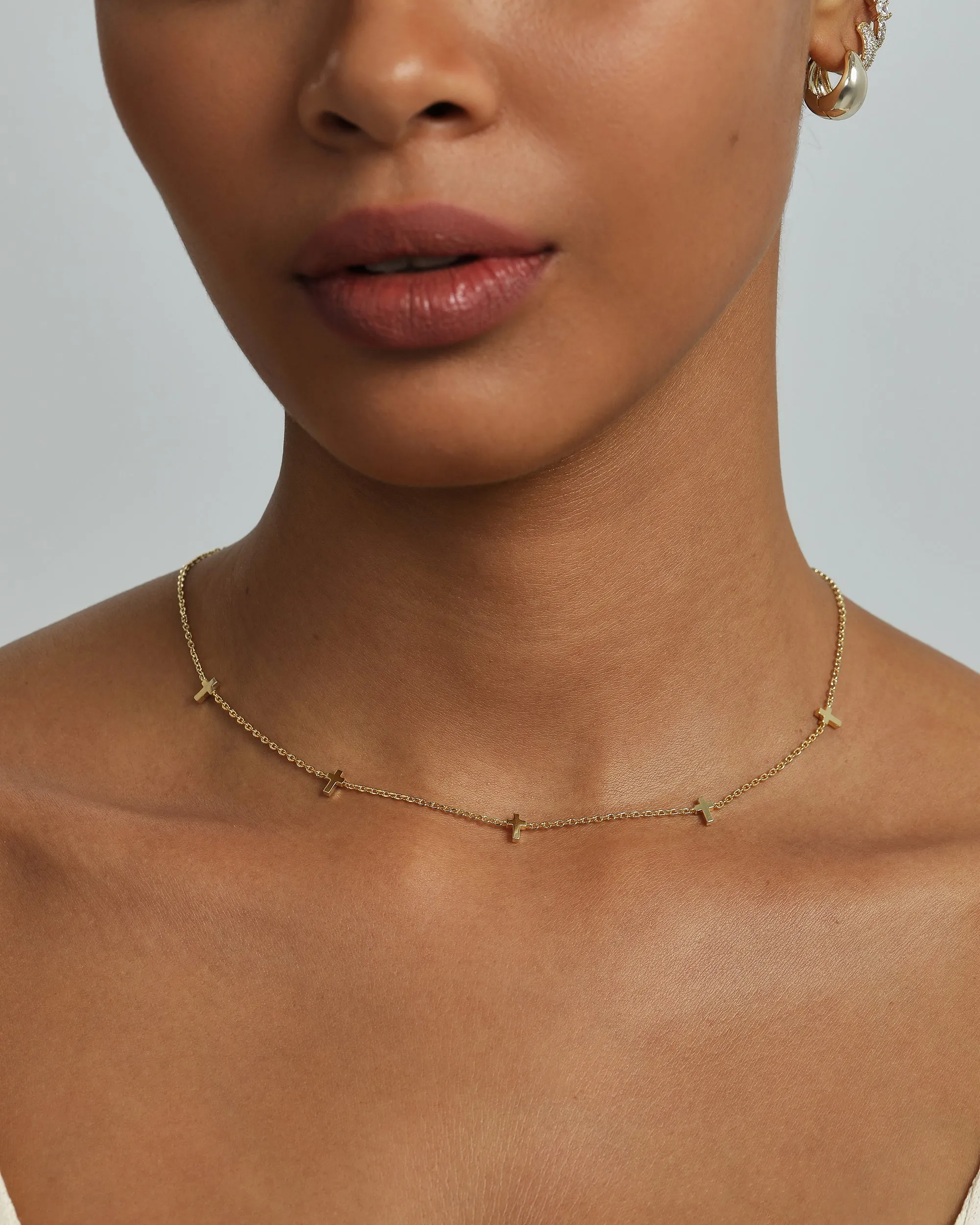 Tiny Cross Station Necklace sold by PAVOI product image thumbnail 3