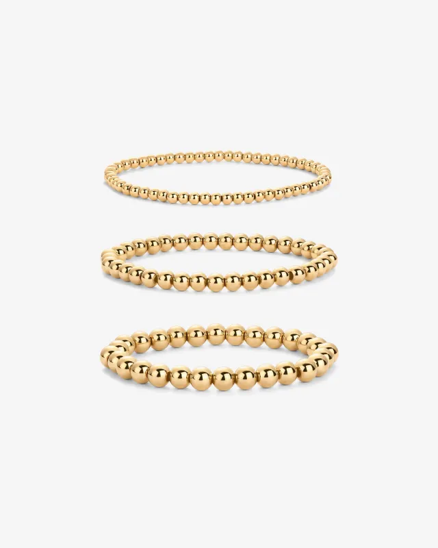 Beaded Stretch Bracelet Trio made by PAVOI
