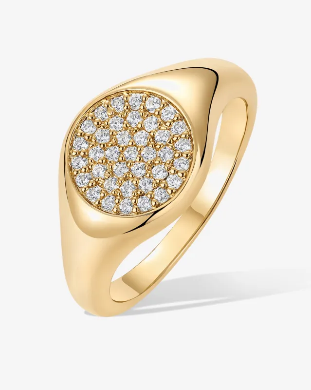 Thin Signet Ring made by PAVOI