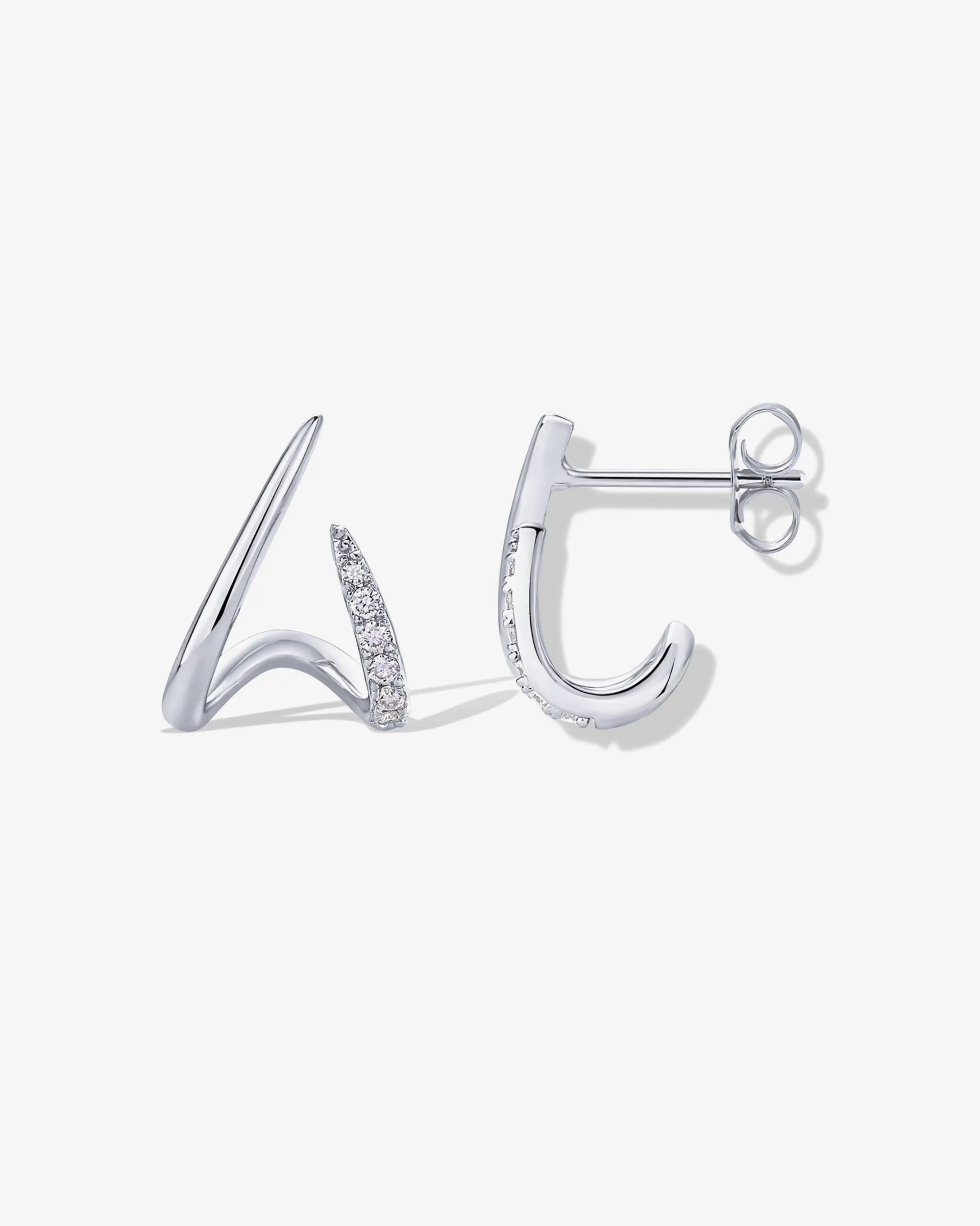 Curved Stud Earrings Cubic Zirconia sold by PAVOI product image thumbnail 5