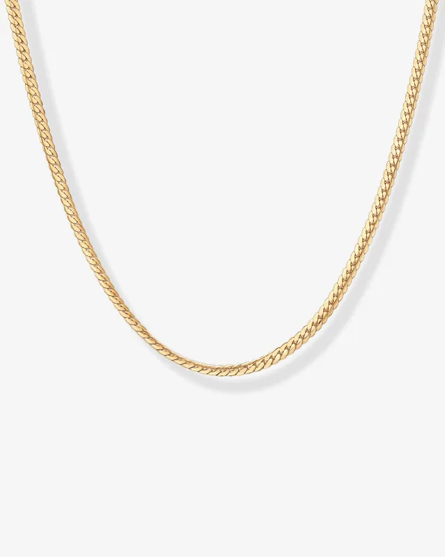 Waterproof Curb Chain Necklace made by PAVOI