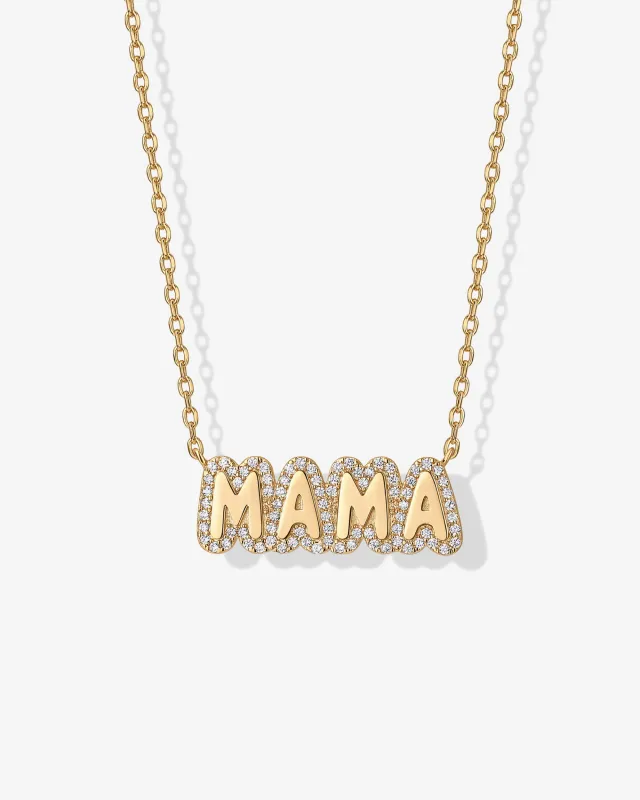 Mama bubble Nameplate Necklace made by PAVOI