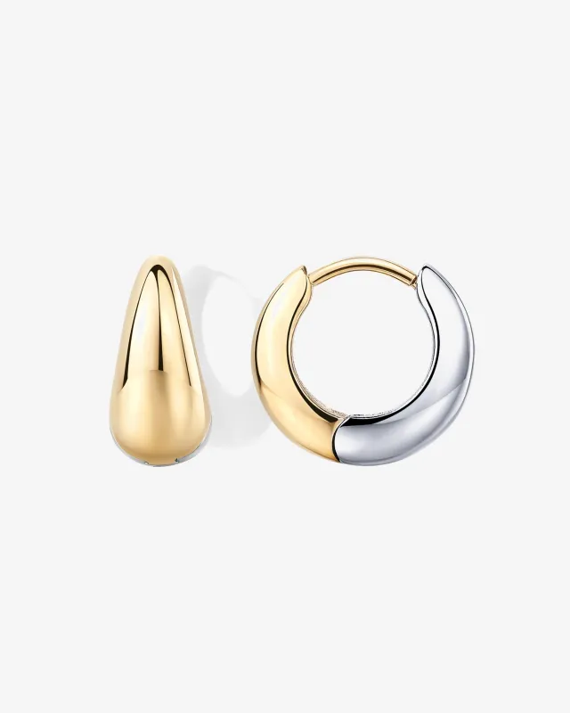 Waterproof Reversible Two Tone Hoop Earrings made by PAVOI