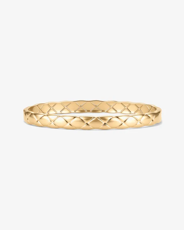 Waterproof Quilted Hinged Bangle made by PAVOI