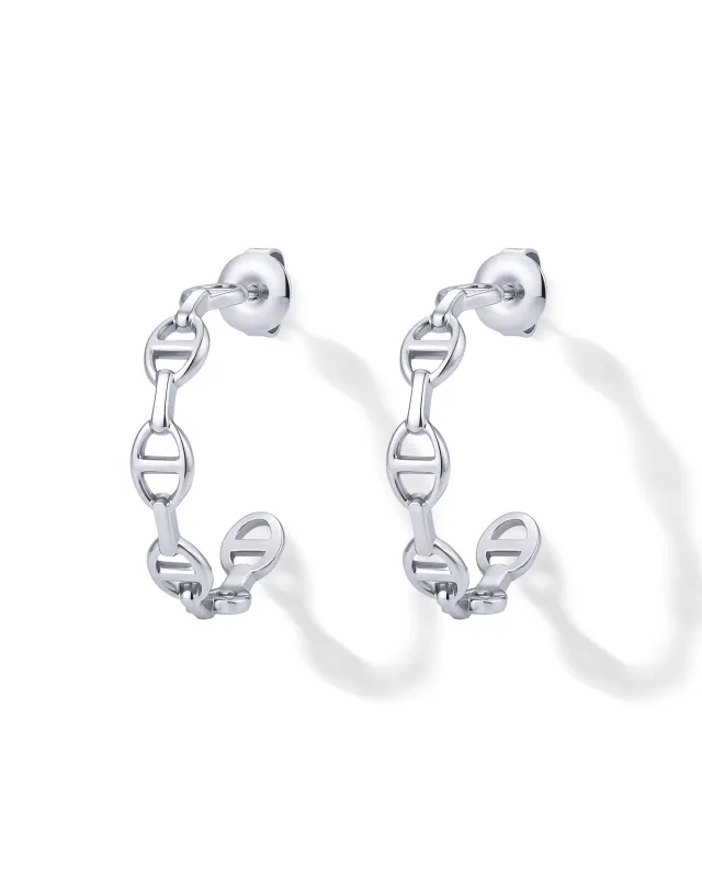 Waterproof Chain Link Hoop Earrings made by PAVOI