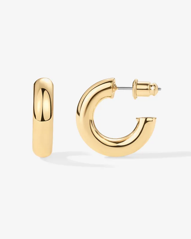 Vermeil Round Chunky Hoops sold by PAVOI