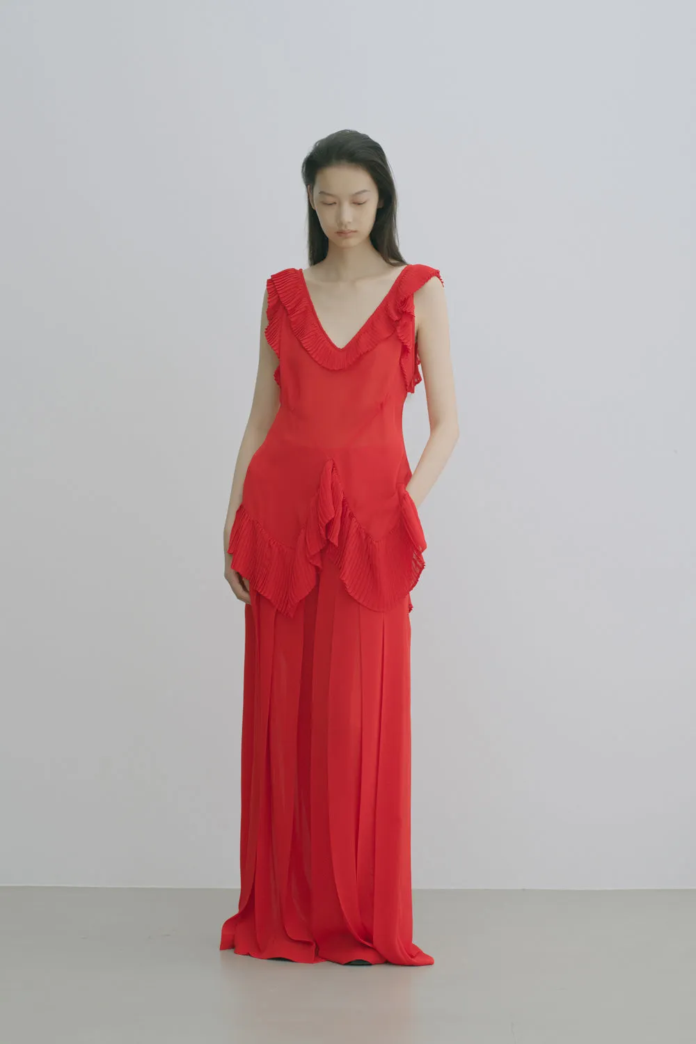 PLEATED SHEER TOP sold by Fetico