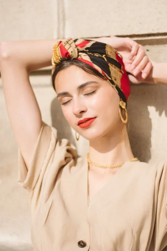 TURBAN PARISIENNE SAMANTHA NOIRE made by Indira de paris