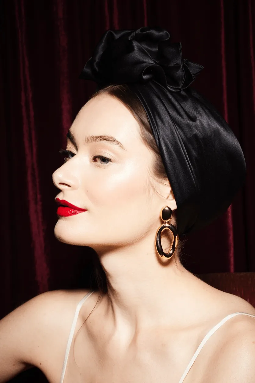 TURBAN AFRICAINE SOIE - NOIR sold by Indira de paris product image thumbnail 4