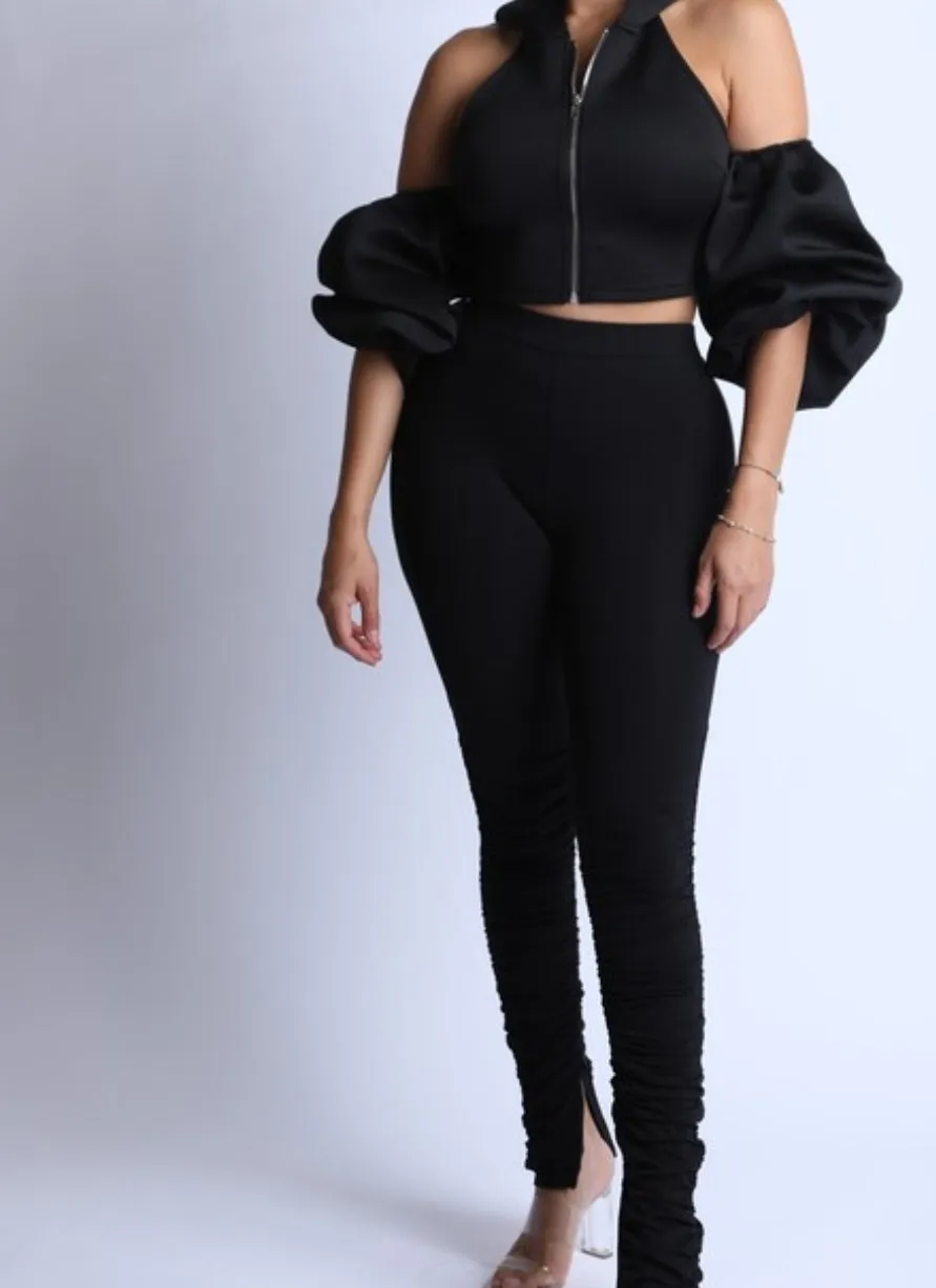 Puff Sleeve Hoodie set sold by The Modish Box