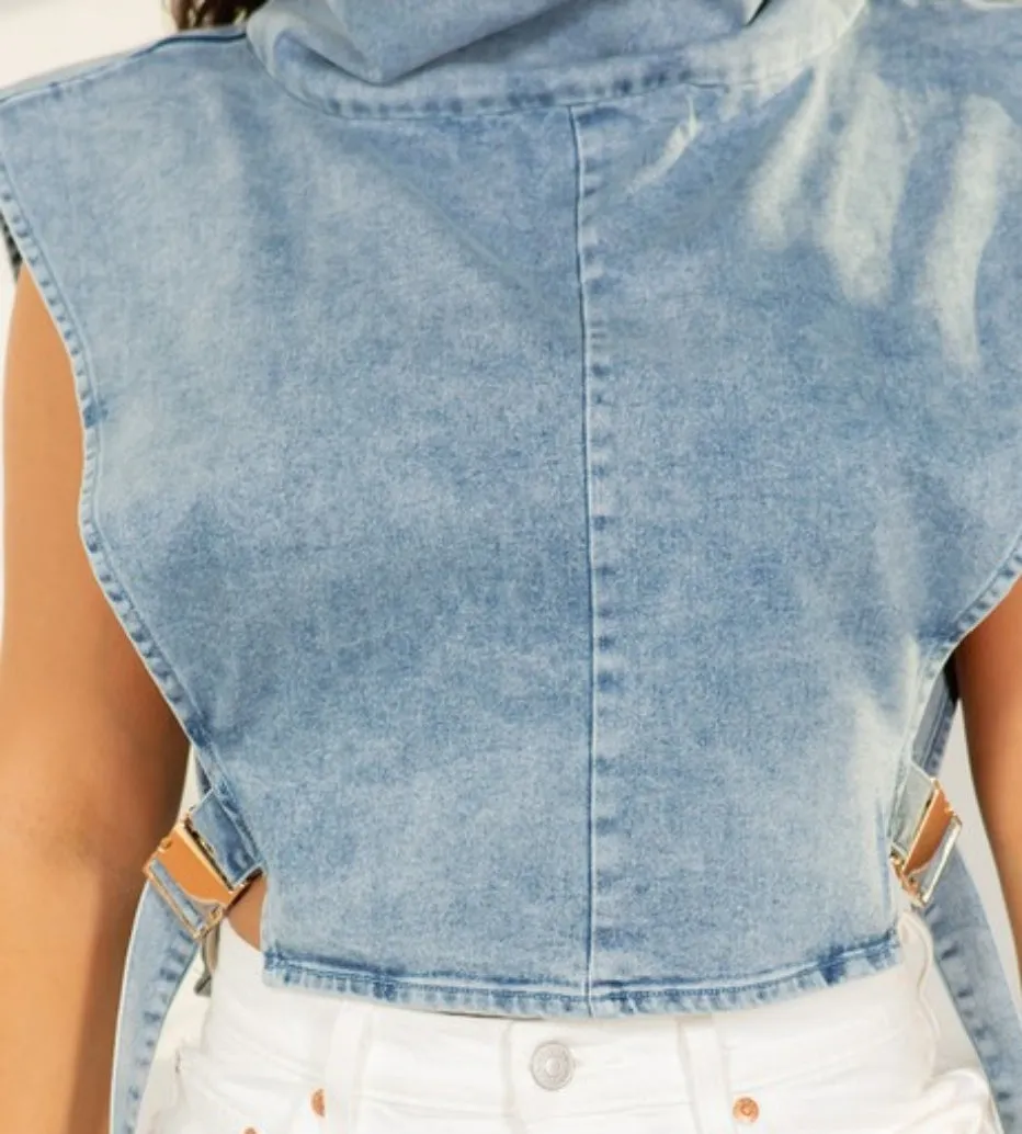 YOHANNA DENIM TOP sold by The Modish Box product image thumbnail 3
