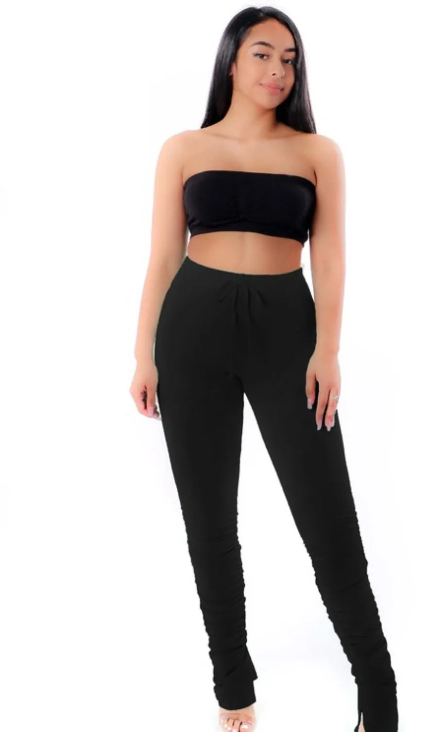HAVE IT ALL STACKED LEGGINGS BLACK sold by The Modish Box product image thumbnail 2