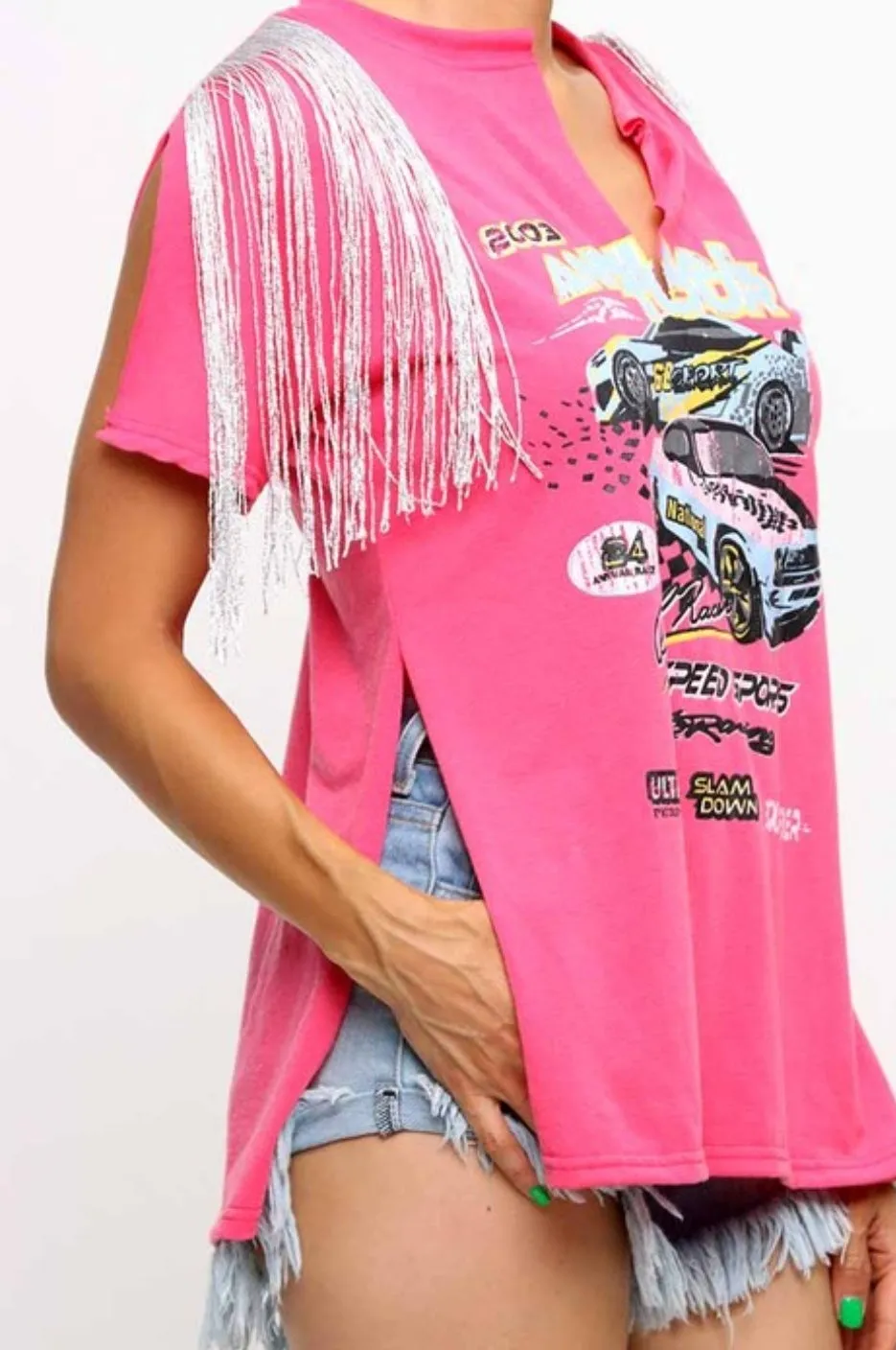 PINK RACER TOP sold by The Modish Box product image thumbnail 2