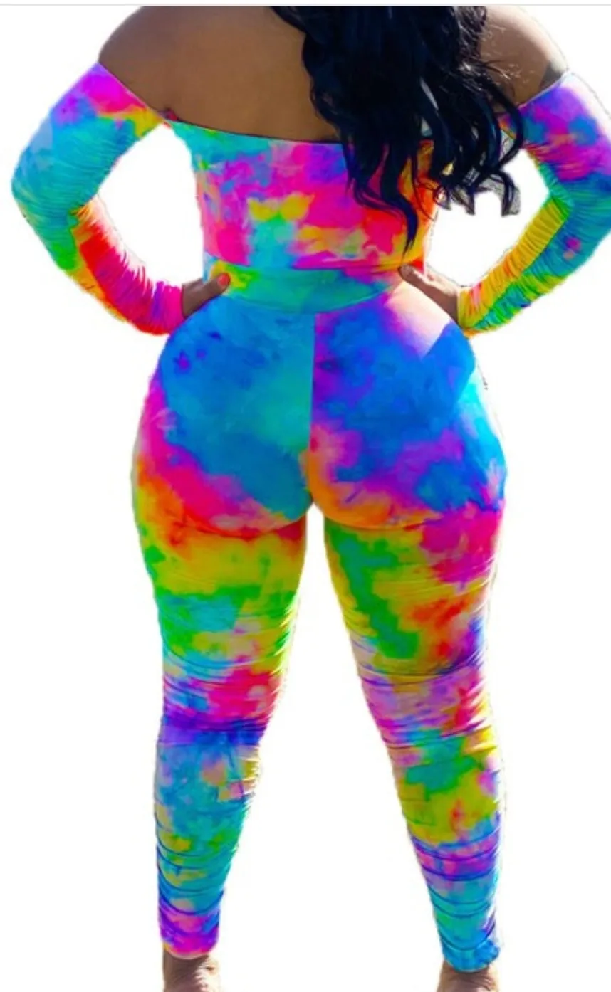 Twisted Tie Dye Halter Jumpsuit sold by The Modish Box product image thumbnail 3