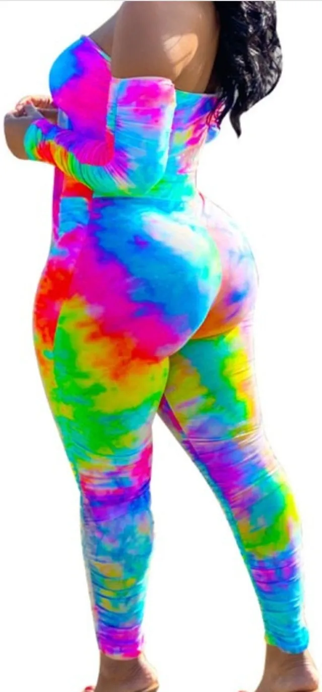 Twisted Tie Dye Halter Jumpsuit sold by The Modish Box product image thumbnail 2