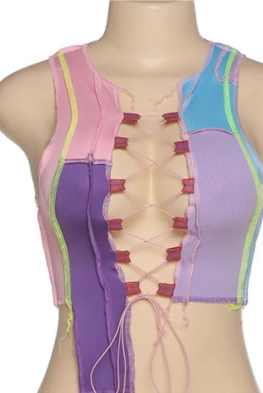 Pasley Lace Up Tank sold by The Modish Box