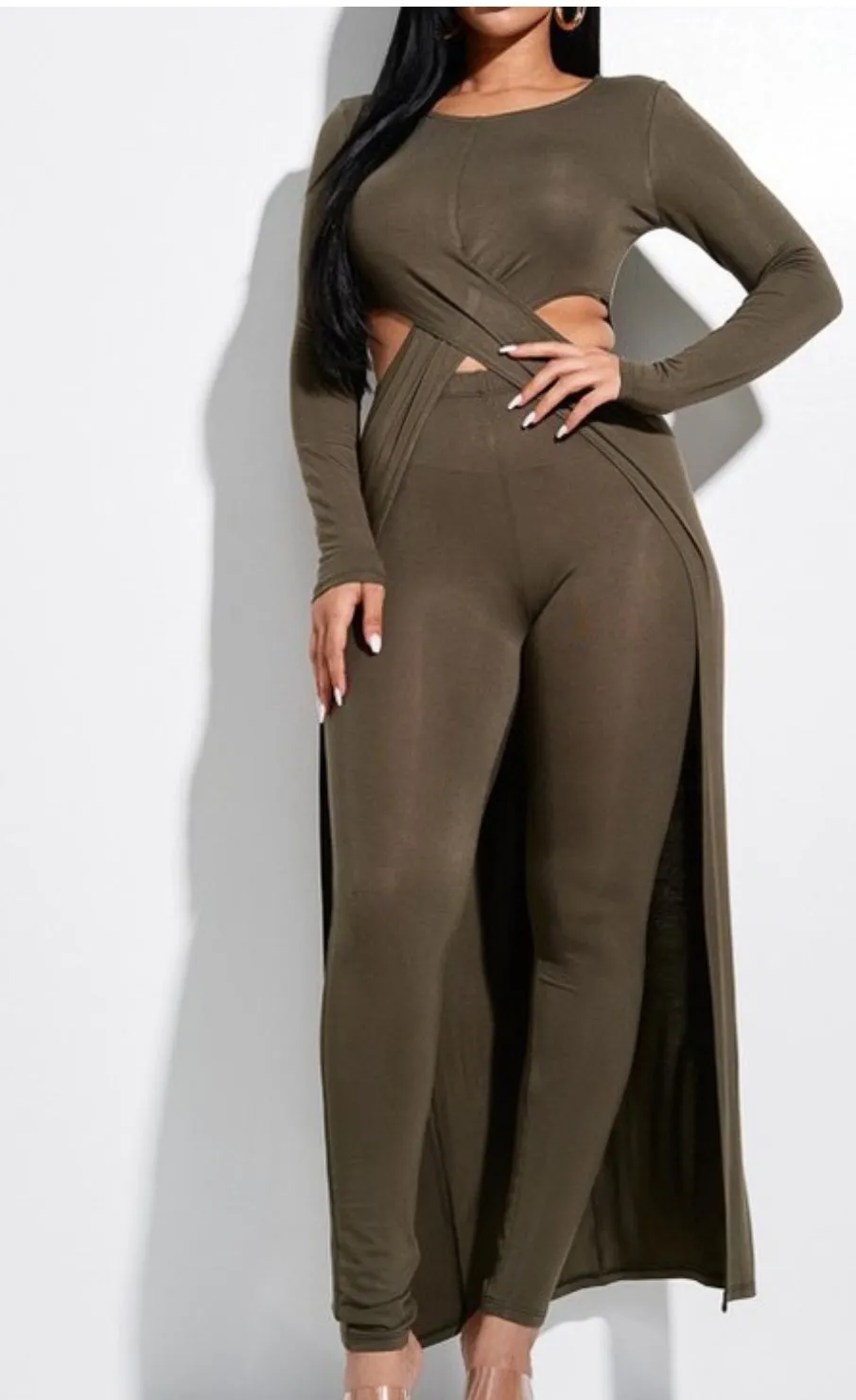 Cross Me Up 2 piece Cardigan set sold by The Modish Box