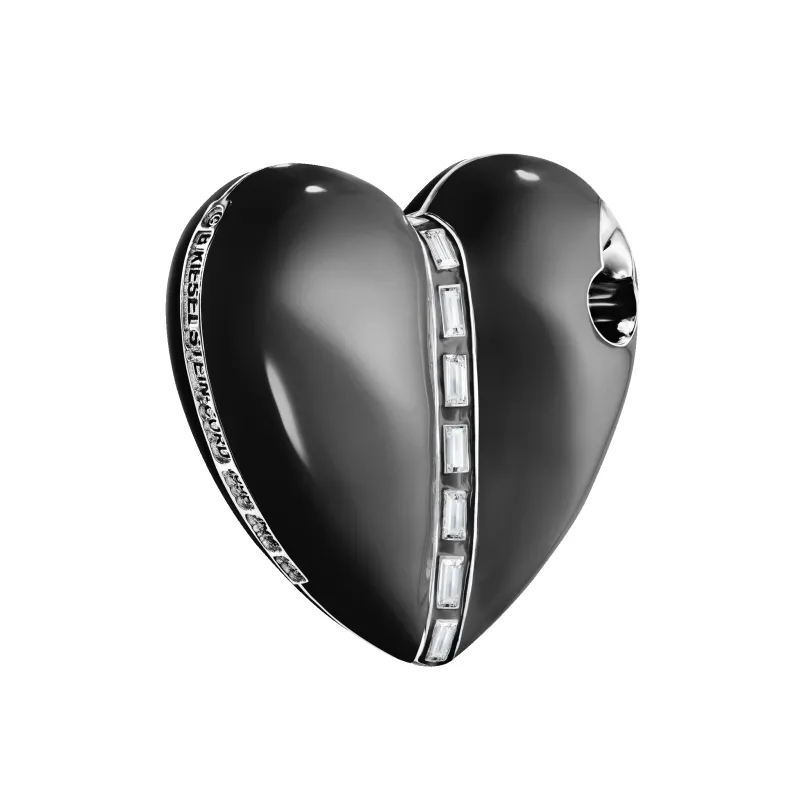 Bullet Hole Heart Pendant with Baguettes XL sold by Homer