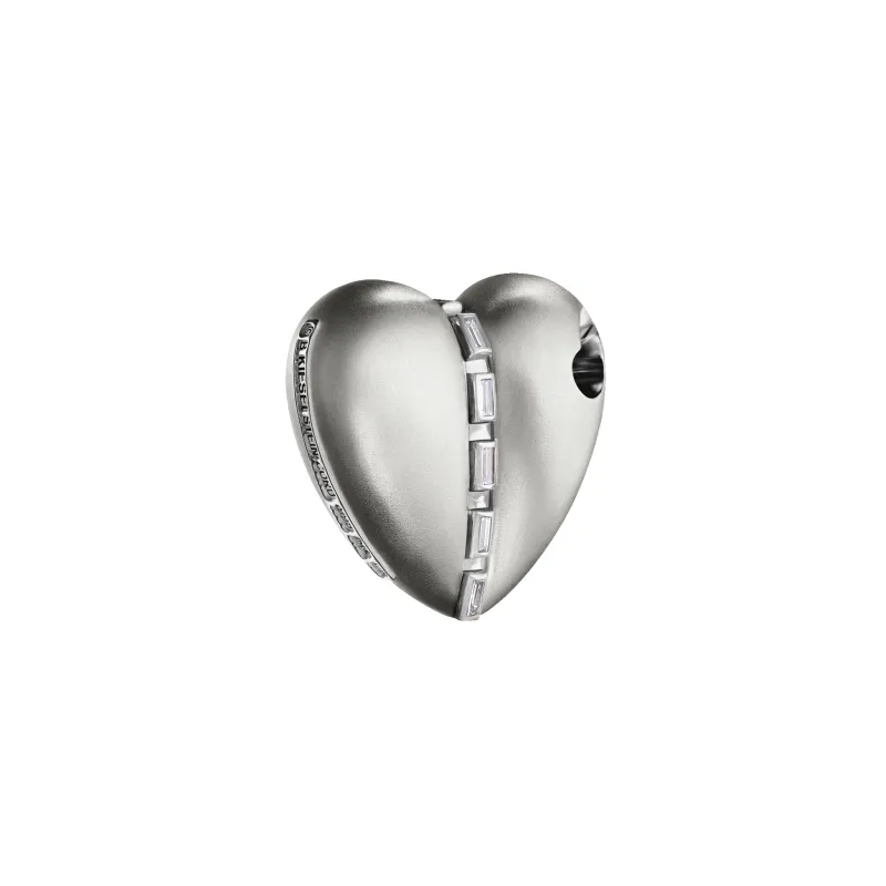 Bullet Hole Heart Pendant with Baguettes sold by Homer
