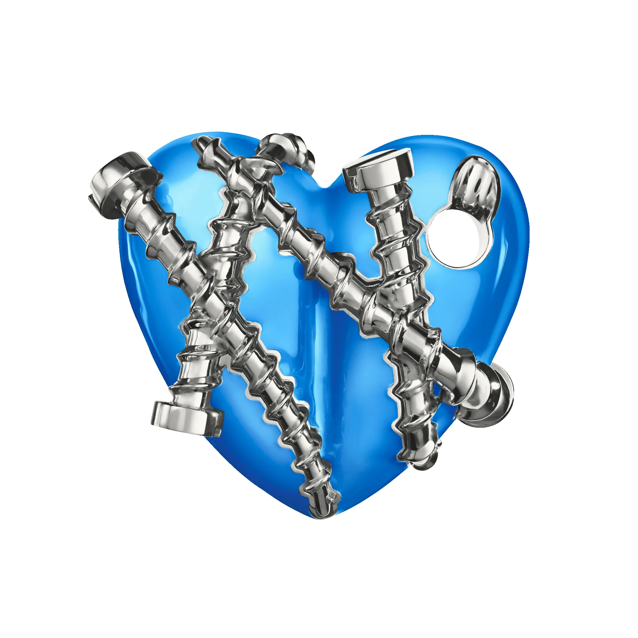 Bullet Hole Heart Pendant with Screws XL sold by Homer product image thumbnail 2