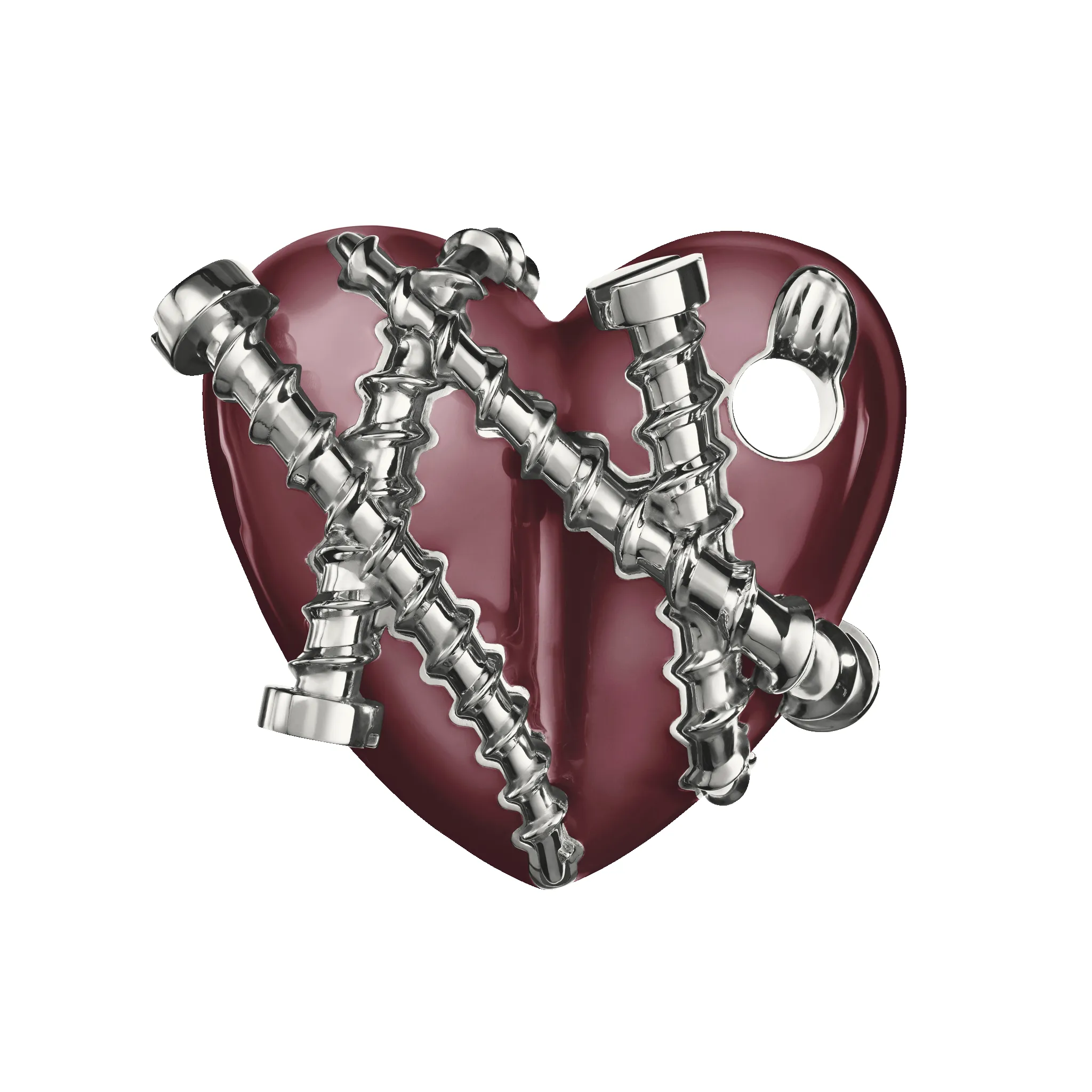 Bullet Hole Heart Pendant with Screws XL sold by Homer product image thumbnail 3