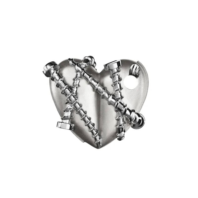 Bullet Hole Heart Pendant with Screws M sold by Homer