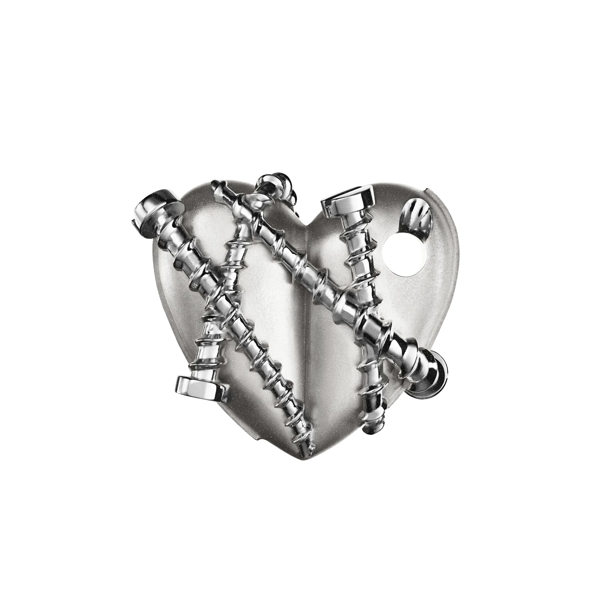 Bullet Hole Heart Pendant with Screws M sold by Homer