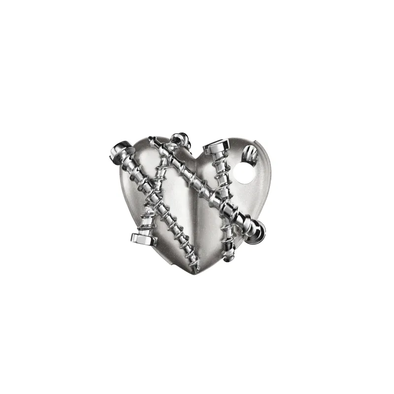 Bullet Hole Heart Pendant with Screws sold by Homer