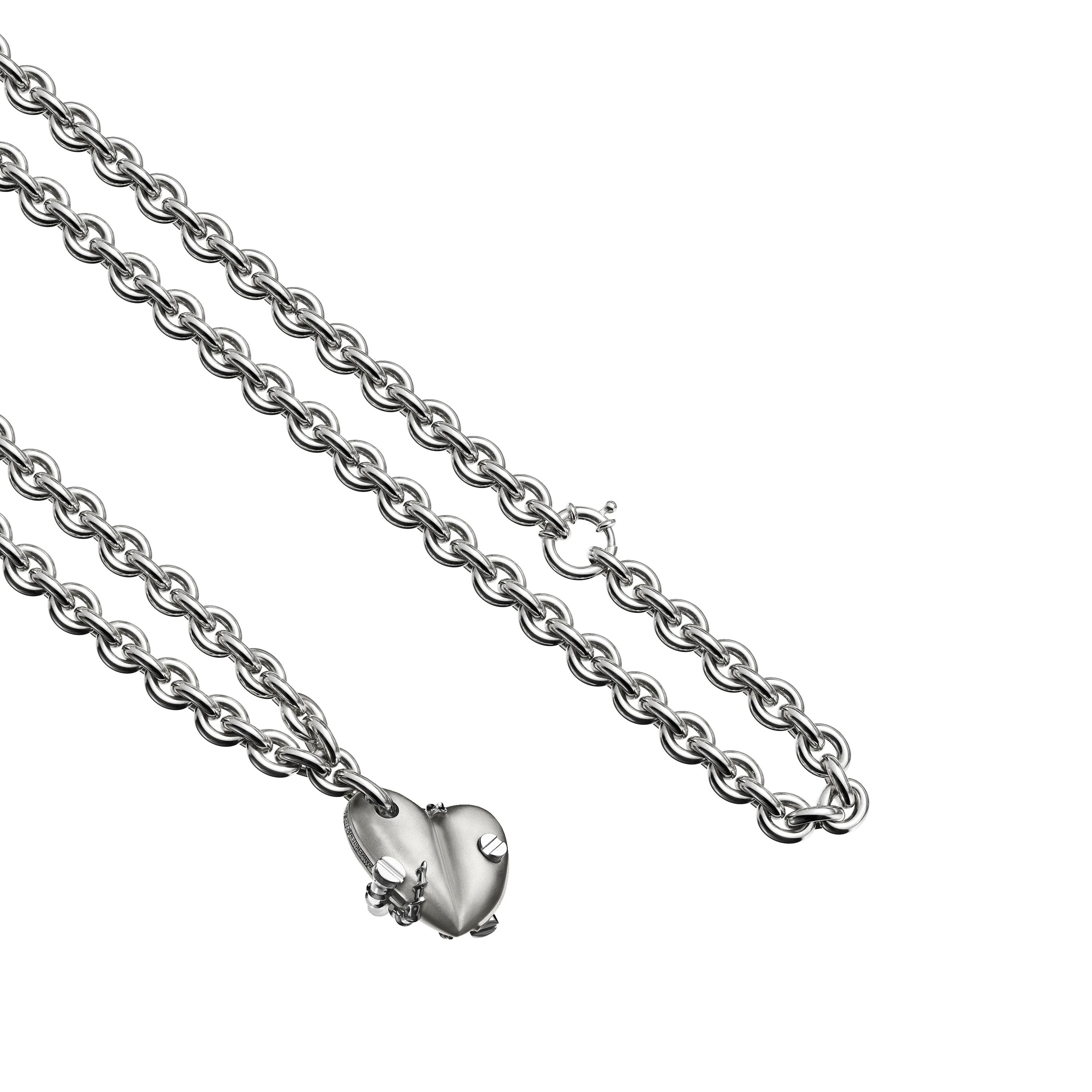 Bullet Hole Heart Pendant with Screws M with Chain sold by Homer product image thumbnail 2