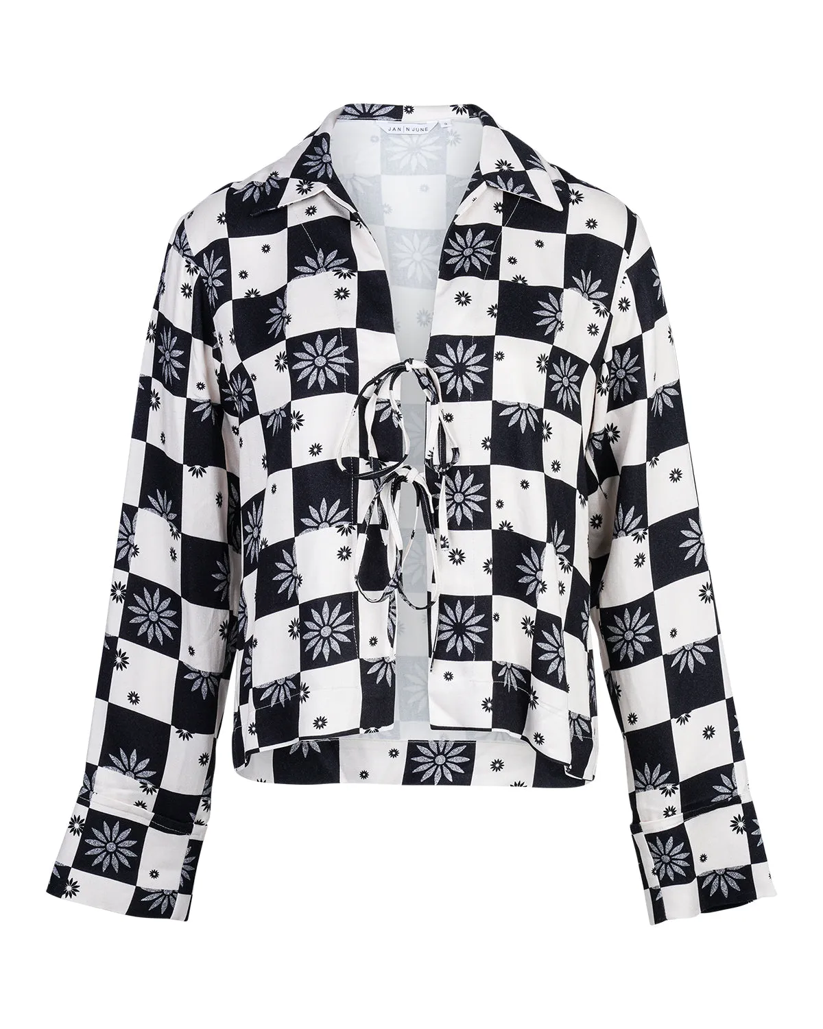 TIE BLOUSE KALUZ FLORAL SQUARE PRINT sold by JAN 'N JUNE product image thumbnail 3